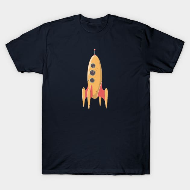 Retro Rocket T-Shirt by Words Fail Me